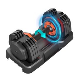 55LB 5 in 1 Single Adjustable Dumbbell Free Dumbbell Weight Adjust with Anti-Slip Metal Handle, Ideal for Full-Body Home Gym Workouts