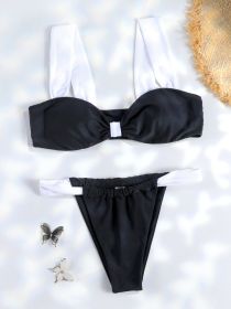Miyouj 2025 Bikinis Leopard Swimsuit Bandage Bath Wear Sexy Piece Suits Low Waist Swimwear Triangle Bathsuit Summer Biquini (Color: 31061-BK1, size: S)