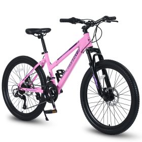 S26103 26 Inch Mountain Bike For Teenagers Girls Women, Shimano 21 Speeds With Dual Disc Brakes And 100mm Front Suspension (Color: as Pic)